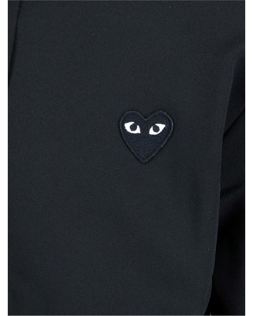 COMME DES GARÇONS PLAY Blue Comme Des Garçons Play Logo Embroidered Zipped Hoodie for men