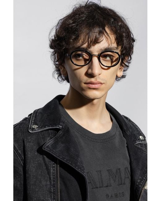 Balmain White Eyewear Chevalier Oval Frame Glasses for men