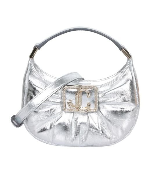 Jimmy Choo White Edie Hobo Mini Bag