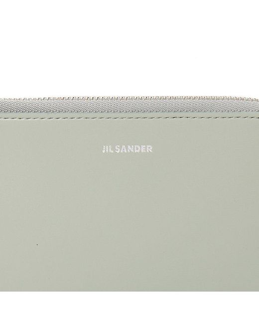 Jil Sander White Zipper Card Holder