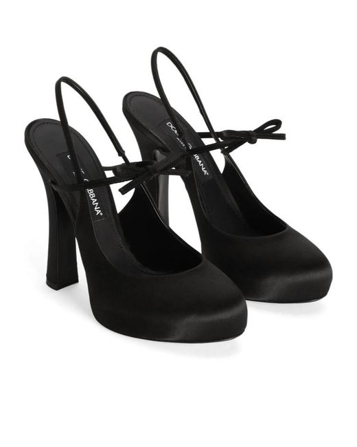 Dolce & Gabbana Black Satin Pumps Viscose