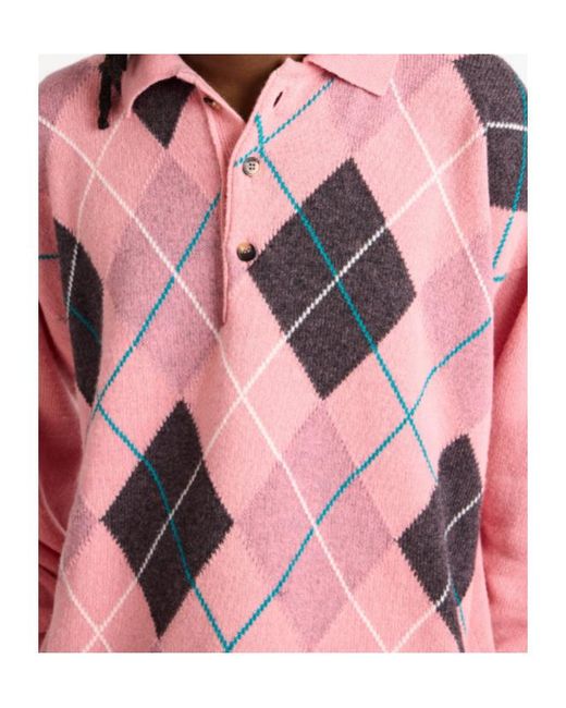 J.W. Anderson Pink Jw Anderson X Pringle Argyle Polo Top for men
