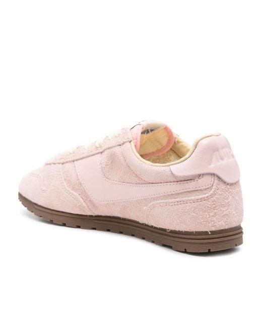 Autry Pink Windspin Low-Top Sneakers