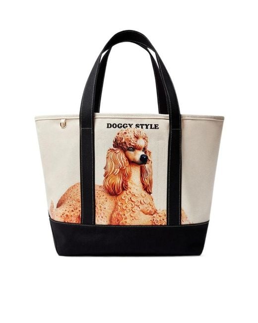 Stella McCartney Black Dog-Print Tote Bag