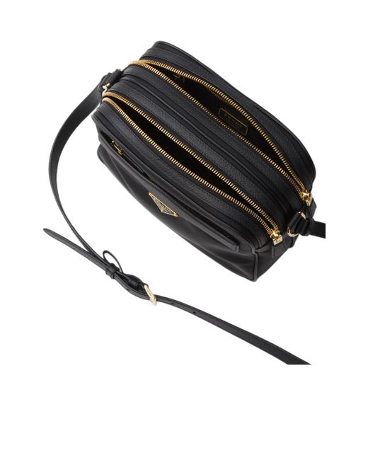 Prada Black Re-Edition 1978 Re-Nylon And Saffiano Leather Mini Shoulder Bag