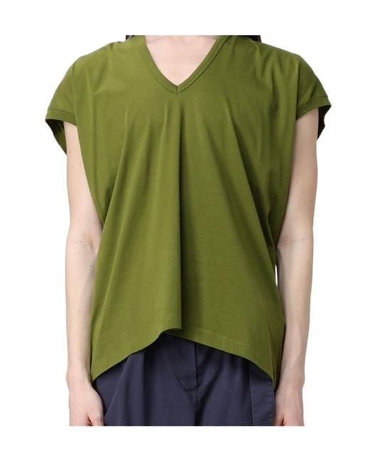 Dries Van Noten Green V-Neck T-Shirt