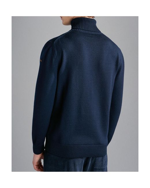 Paul & Shark Blue Virgin Wool Sweater for men