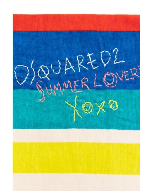 DSquared² Blue Logo Beach Towel for men