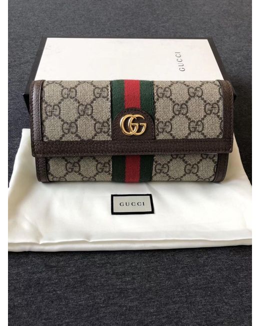 Gucci White Ophidia Gg Continental Wallet