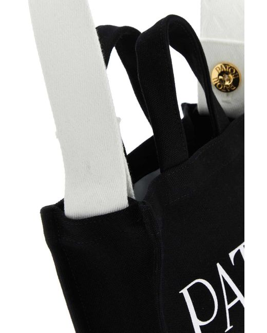 Patou Black Small Logo-Printed Top Handle Bag