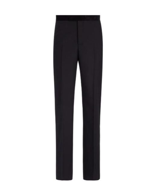 Dior Blue Homme Pleat Detailed Straight Leg Trousers for men