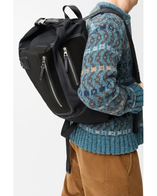 Loewe Black Flex Roll-Top Backpack for men