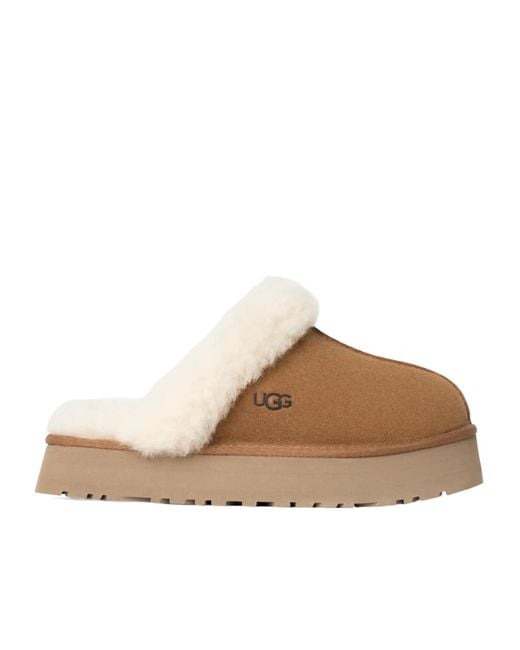 Ugg Brown Disquette Slip-On Platform Slippers for men