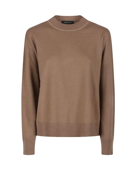 Fabiana Filippi Brown Crewneck Knitted Jumper