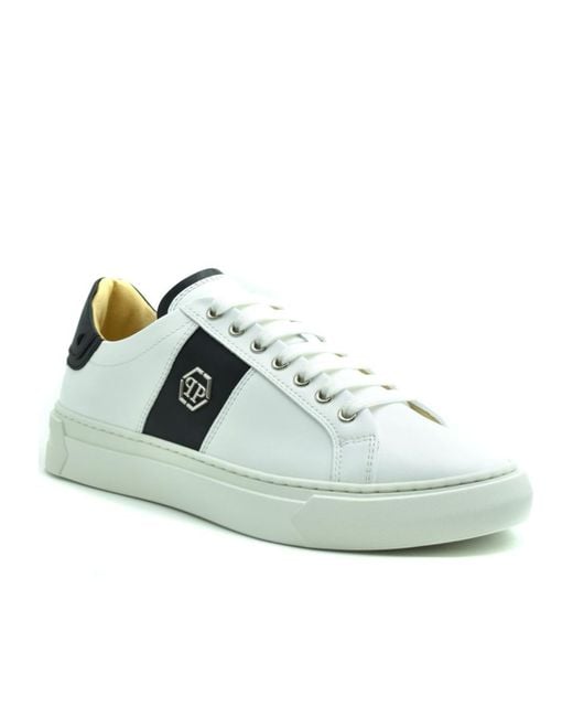 Philipp Plein Green Logo-Plaque Leather Sneakers for men
