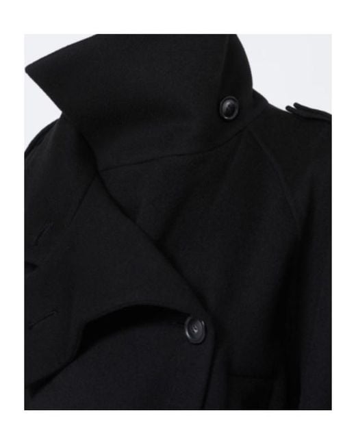 Sportmax Black Yole Double-Breasted Belted Long Coat