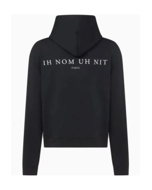 Ih Nom Uh Nit Black Small Mask-Print Hoodie for men