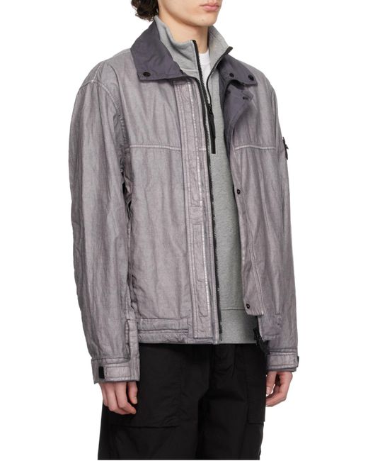Stone Island Gray Raw Plated-Ovd Jacket for men