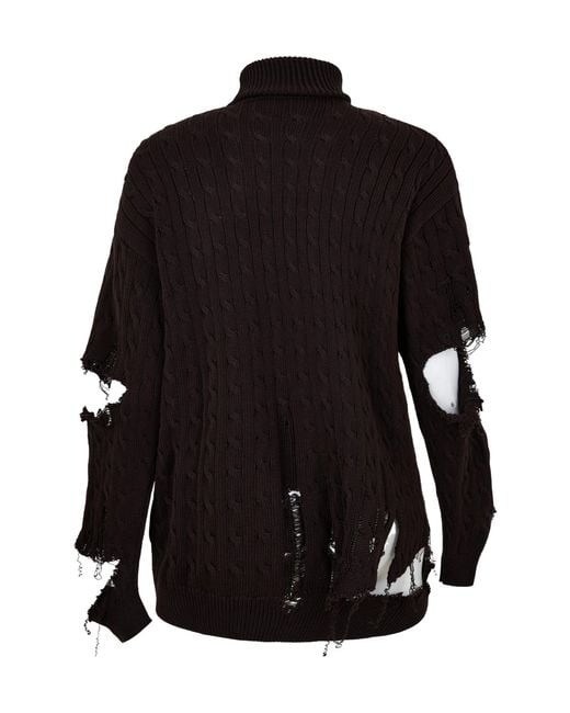 Balenciaga Black Distressed Crest Jumper for men