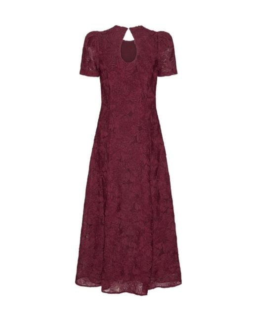 ROTATE BIRGER CHRISTENSEN Purple Dollarina Floral Mesh Maxi Dress