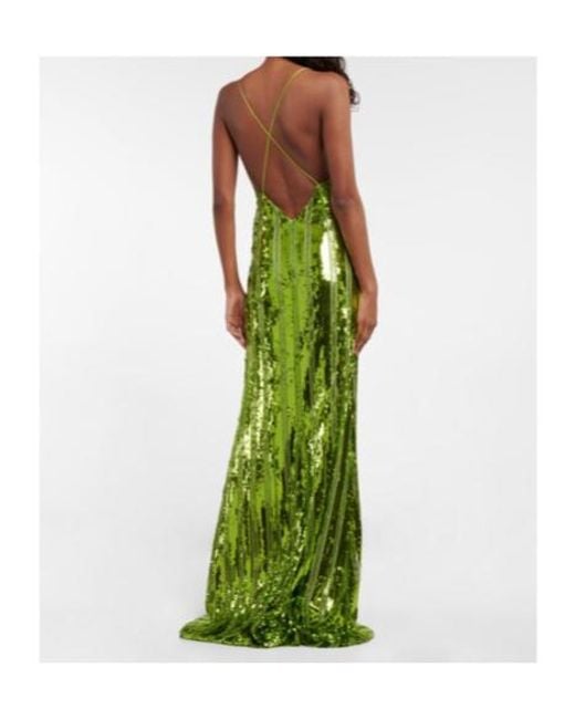 Galvan Green Kate Sequined Gown