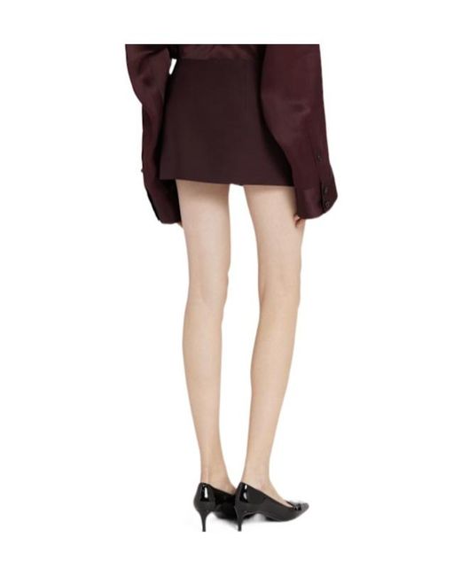 Khaite Brown Jett Wool Blend Mini Skirt
