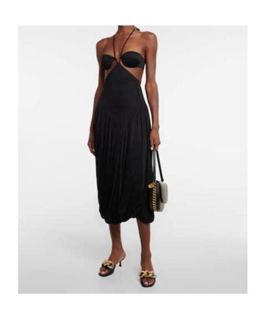 Stella McCartney Black Cutout Halterneck Midi Dress