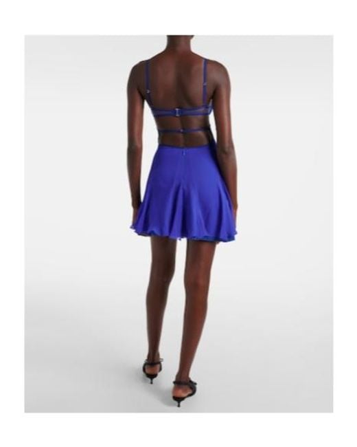 Nensi Dojaka Blue Silk Minidress