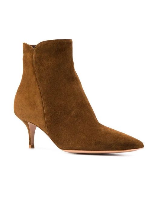 Gianvito Rossi Brown Pointed Toe Ankle Boots