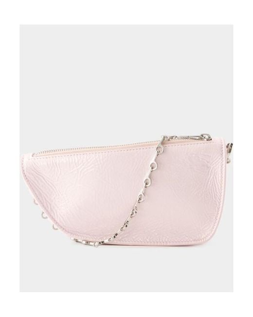 Burberry Pink Asymmetric Chain-Linked Shoulder Bag