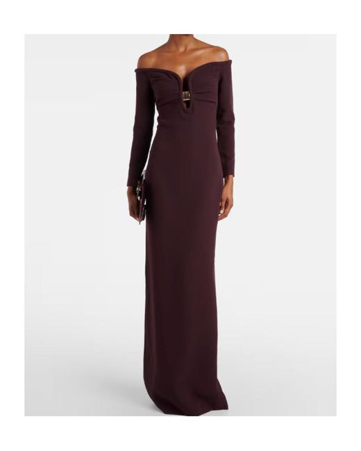 Roland Mouret Purple Embellished Cady Gown