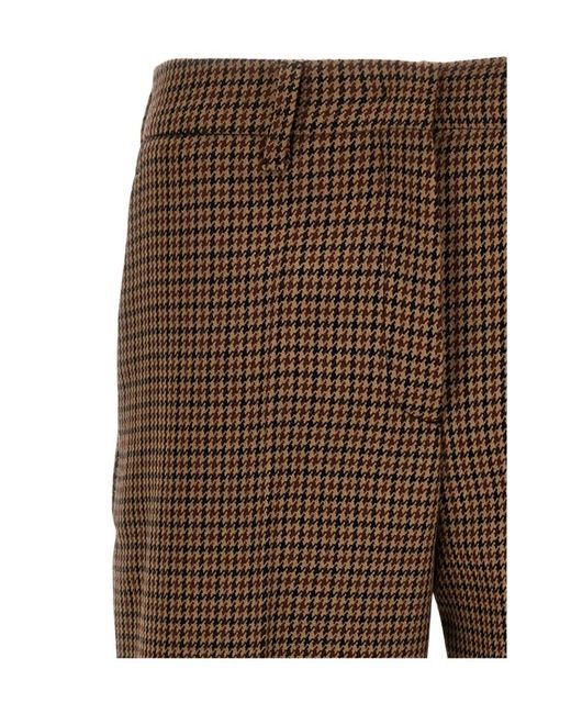 Prada Brown Houndstooth Tailored Pants