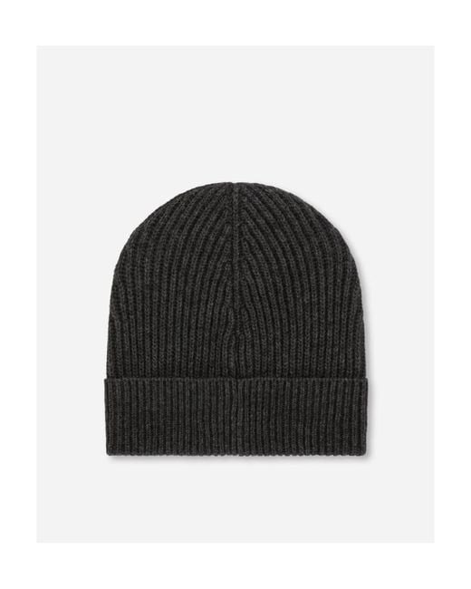 Dolce & Gabbana Black Branded Tag Knitted Beanie for men