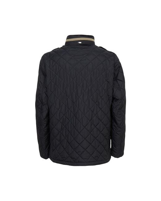 Herno Blue Turtleneck Cotton Jacket for men