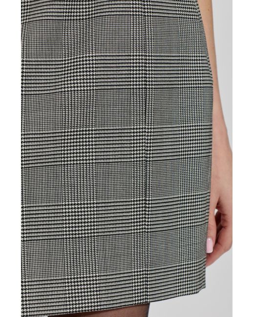 Balmain Gray Houndstooth Mini Skirt