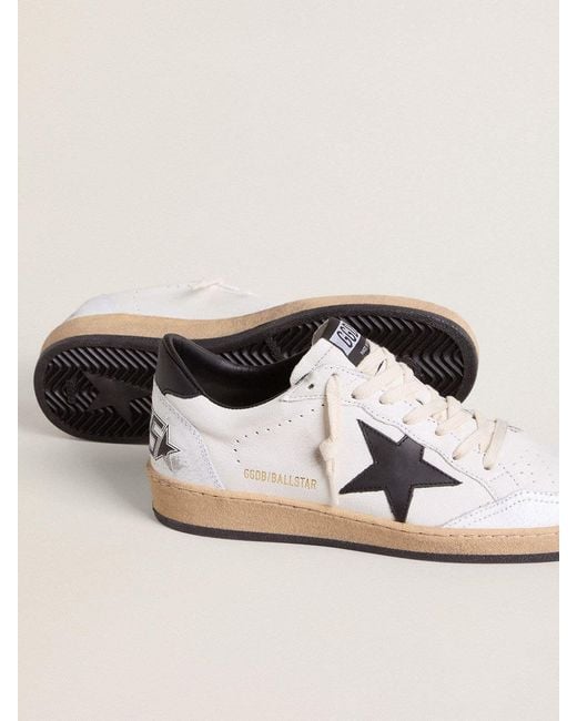 Golden Goose Deluxe Brand White Ball-Star Lace-Up Low-Cut Sneakers for men