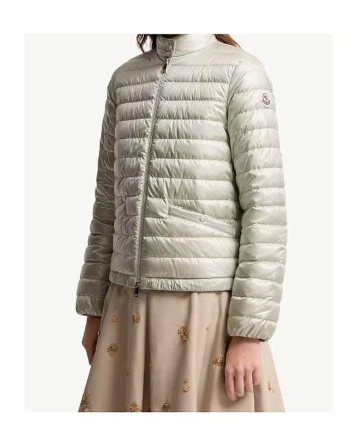 Moncler Gray Azalee Zip-Up Short Quilted Jacket
