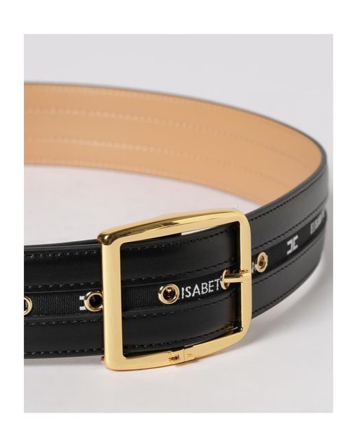 Elisabetta Franchi White Logo Detail Belt