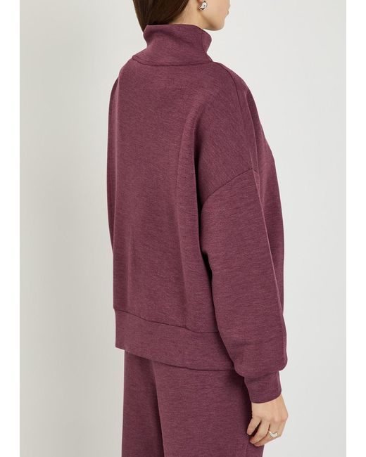 Varley Purple Hawley Half-Zip Stretch-Jersey Sweatshirt