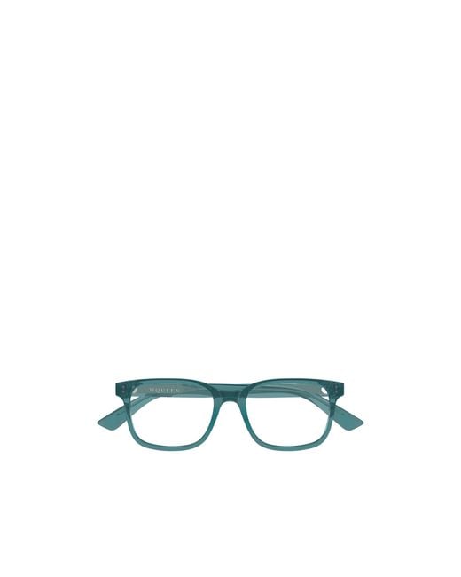 McQueen Blue Eyewear Square Frame Glasses for men