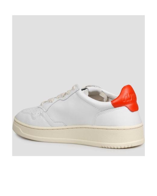 Autry White Medalist Leather Tennis Sneaker With Perforated Toe And Padded Collar for men