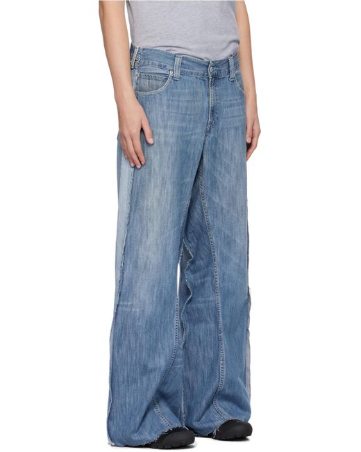 PROTOTYPES Blue Patchwork Jeans for men