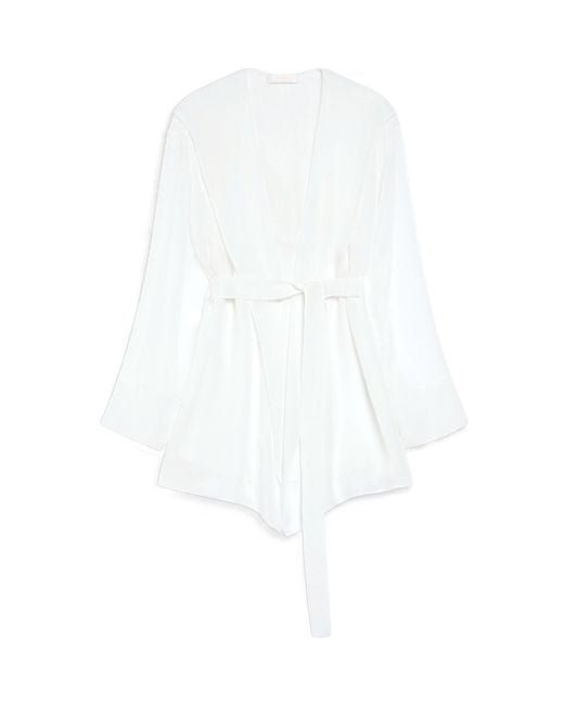 Max Mara White Hooded Chiffon Jacket