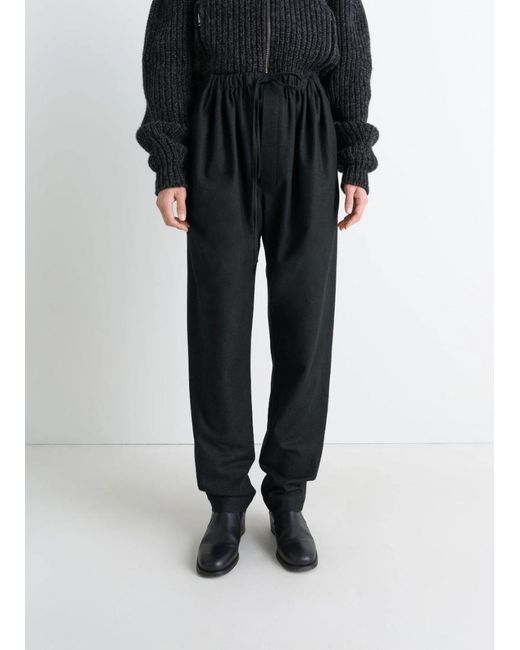 Lemaire Black Drawstring Straight-Leg Pants
