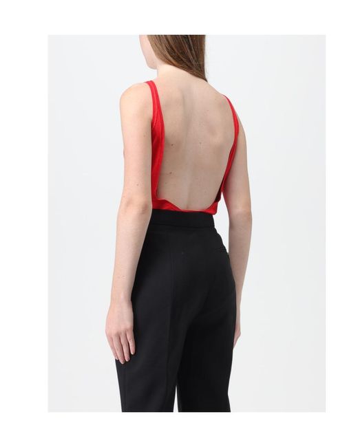 McQueen Red V-Neck Bodysuit