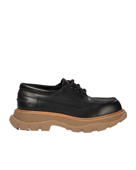 McQueen Black Chunky-Sole Lace-Up Shoes for men