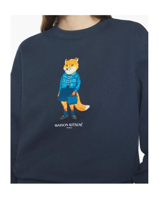 Maison Kitsuné Blue Dressed Fox Comfort Sweatshirt