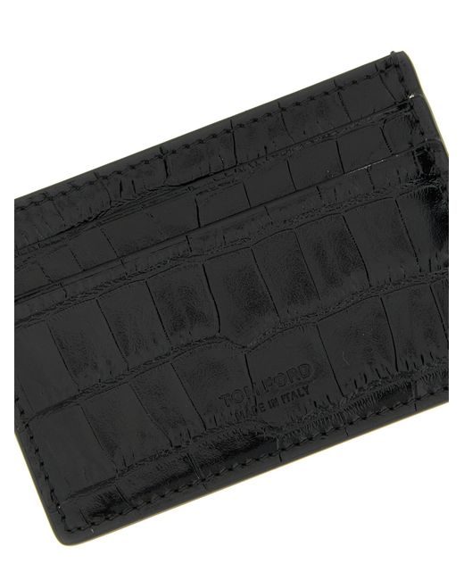 Tom Ford Black Embossed Cardholder for men