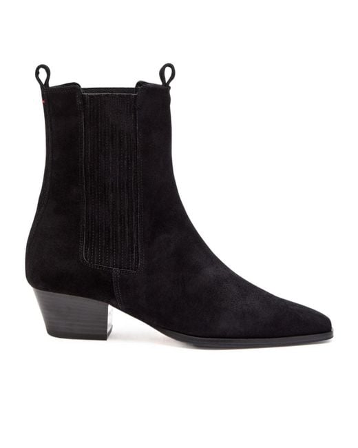 Aeyde Black Agata 35 Suede Ankle Boots