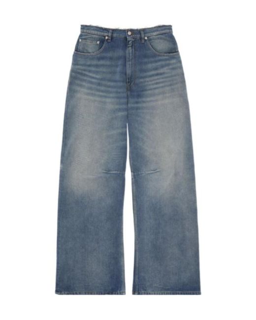 MM6 by Maison Margiela Blue Frayed Jeans for men